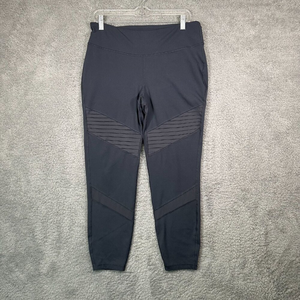 Old Navy active go dry leggings Gray size 1X Plus Size leggings Rise Pin Striped